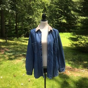 vintage jean jacket with corduroy collar